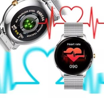 Zegarek damski Smartwatch Rubicon na srebrnej bransolecie RNBE66. Zegarek damski na bransolecie. Zegarek damski Smartwatch idealny na prezent dla kobiety (2).jpg